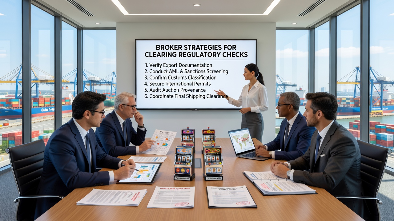 Internationale Prüfung von Slot-Maschinen durch Broker-Teams