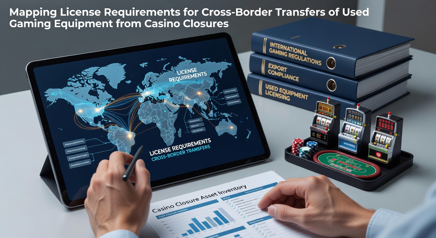 Karte mit Lizenzanforderungen für internationale Transfers gebrauchter Kasinogeräte