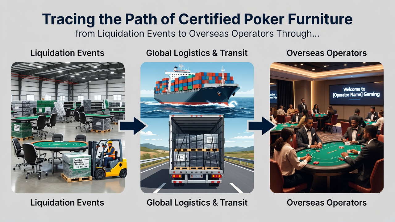 Broker bei der Inspektion zertifizierter Pokermöbel vor dem Export