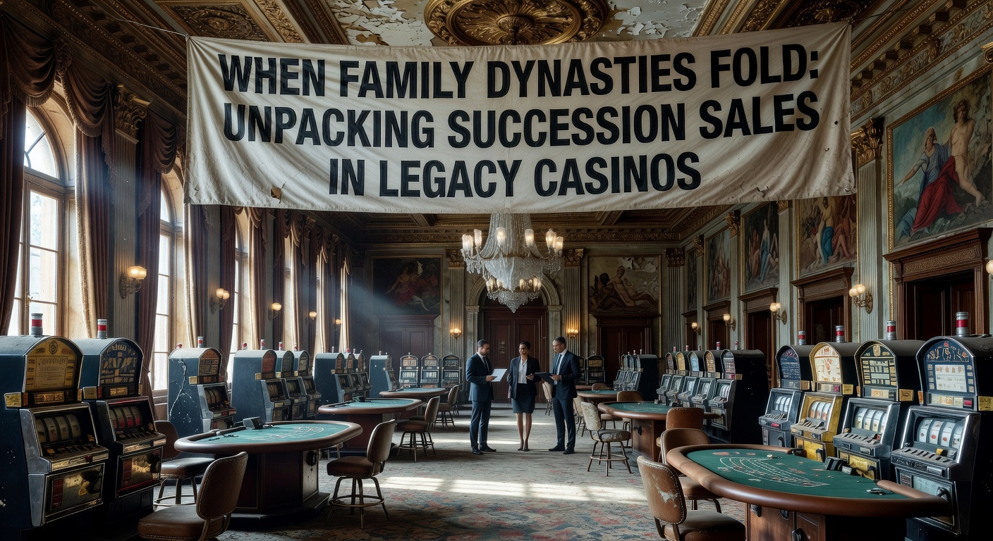 Ein verlassenes Casino-Schild vor einem historischen Gebäude, das den Übergang von Familienbetrieben symbolisiert